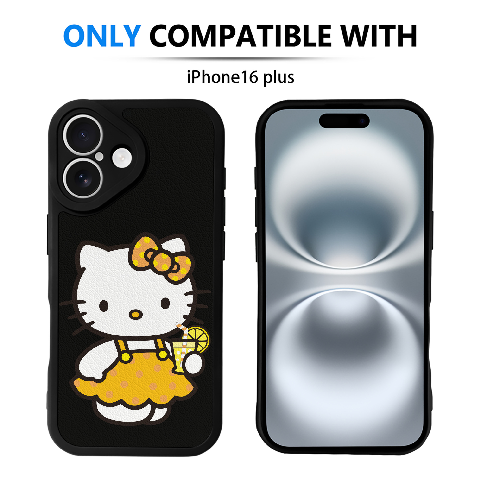 （画像用） Hello Kitty ハローキティ 【iPhone 16シリーズ対応】シリコンスマホケース（レザー調） 材質：シリコン